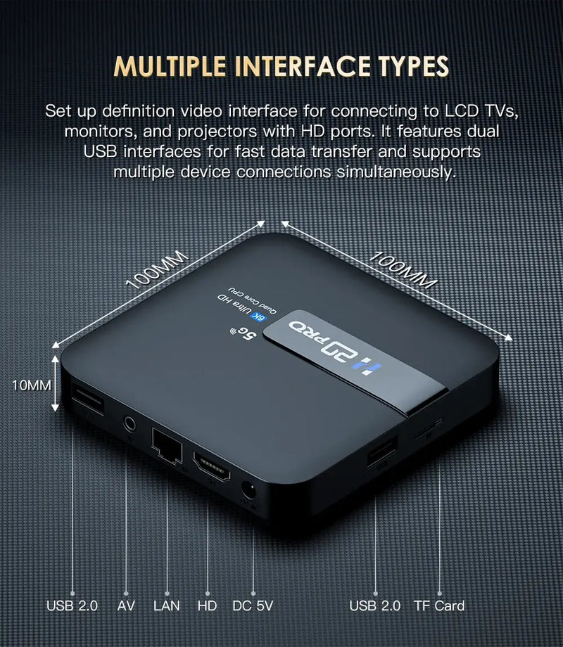 Hongtop h20pro - TV box inteligente wifi6 android 10 6k 4k  android 2.4g & 5g