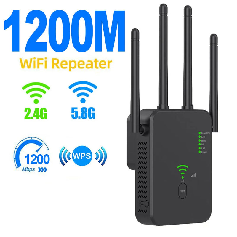 Repetidor  e Amplificador de Sinal wi-fi Sem Fio, 1200mbps, Banda Dupla, 2.4g, 5g,  802.11ac,