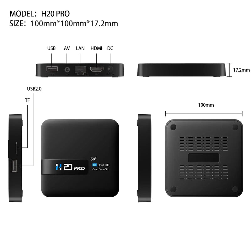 Hongtop h20pro - TV box inteligente wifi6 android 10 6k 4k  android 2.4g & 5g