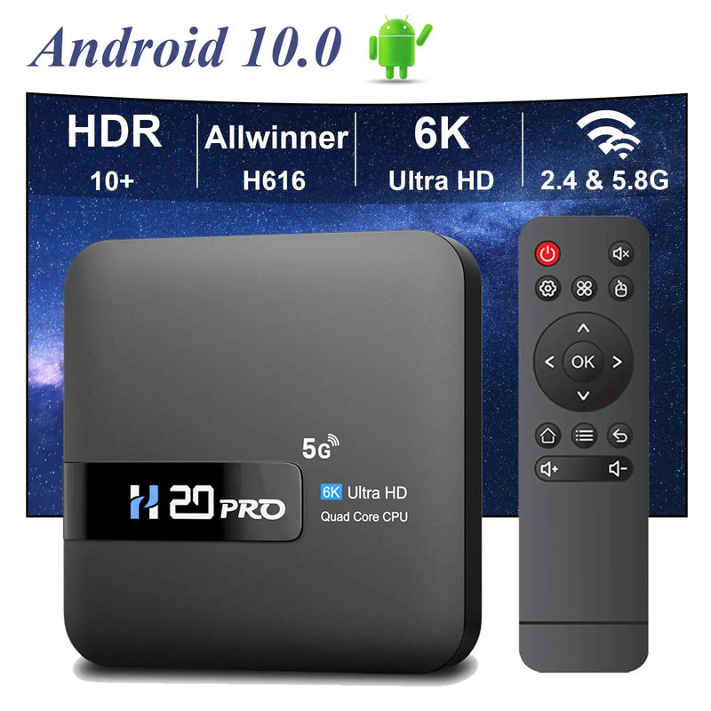 Hongtop h20pro - TV box inteligente wifi6 android 10 6k 4k  android 2.4g & 5g